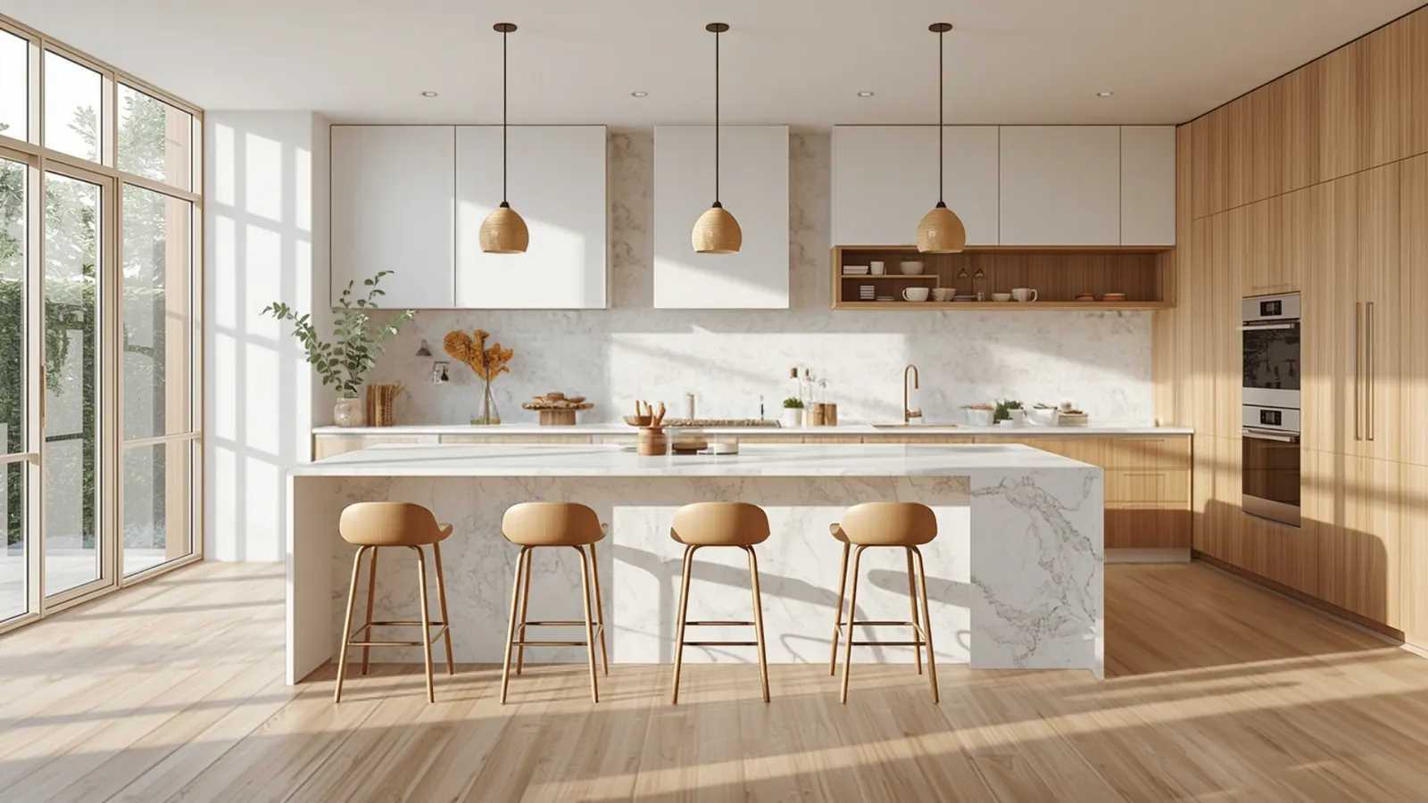 Bright, clean kitchen and living area ready for the next guest (illustrative image)